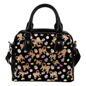 black cupcake pug purse
